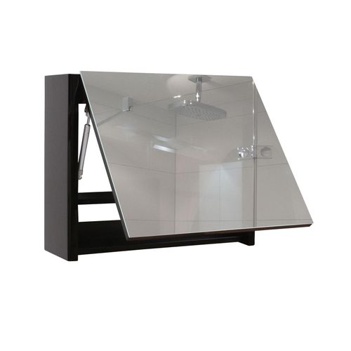 4057651189543 - Spiegelschrank MCW-B19 Wandspiegel Badspiegel Badezimmer aufklappbar hochglanz 48x79cm ~ schwarz