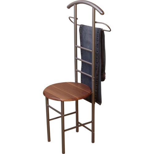 4046884000848 - Möbel Direkt Online - Herrendiener Stummer Diener Gustav mit Sitzfläche alu Holzdekor braun 4046884000848 - Möbel Direkt Online - Herrendiener Stummer Diener Gustav mit Sitzfläche alu Holzdekor braun
