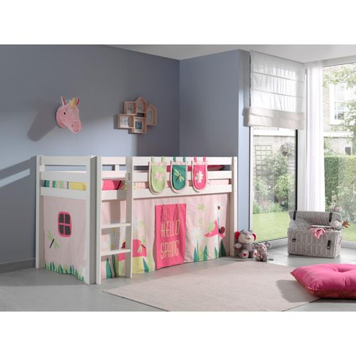 5420070227612 - VIPACK - Spielbett Pino mit Textilset Vorhang und 3 Taschen Spring Ausf Kiefer massiv weiß lacki 5420070227612 - VIPACK - Spielbett Pino mit Textilset Vorhang und 3 Taschen Spring Ausf Kiefer massiv weiß lacki