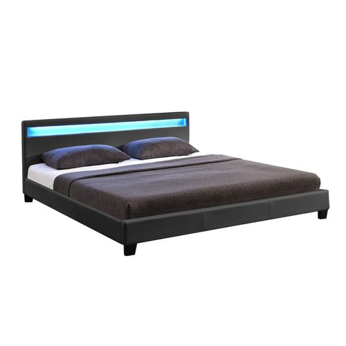 4260304764268 - Polsterbett Paris – modernes Bettgestell mit led Beleuchtung Lattenrost & Kopfteil – Kunstleder & Holz – Bett Doppelbett – 160×200 cm grau - Juskys 4260304764268 - Polsterbett Paris – modernes Bettgestell mit led Beleuchtung Lattenrost & Kopfteil – Kunstleder & Holz – Bett Doppelbett – 160×200 cm grau - Juskys