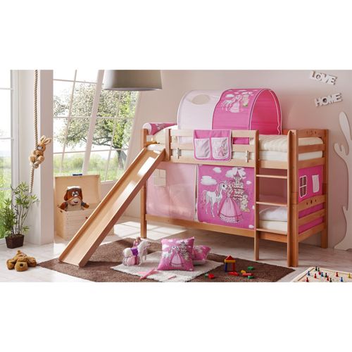 4251105902775 - Ticaa Etagenbett mit Rutsche Lupo Buche massiv Natur Horse (pink) 4251105902775 - Ticaa Etagenbett mit Rutsche Lupo Buche massiv Natur Horse (pink)