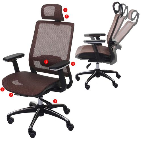 4057651181448 - Bürostuhl MCW-A20 Schreibtischstuhl Drehstuhl ergonomisch Kopfstütze Stoff Textil ~ mandarin 4057651181448 - Bürostuhl MCW-A20 Schreibtischstuhl Drehstuhl ergonomisch Kopfstütze Stoff Textil ~ mandarin