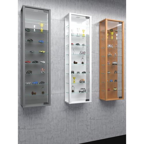 4051814345272 - Wandregal Glasvitrine hängend Vitrine Glas mit ESG-Sicherheitsglas Maße ca H 115 x B 33 x T 18 cm Hängevitrine Glas Modern und platzsparend Glas Vitrinenschrank - Stano Maxi Gr 33 silber B33cm H115cm T18cm Holzwerkstoff Holz Spanplatte Glas Regale 4051814345272 - Wandregal Glasvitrine hängend Vitrine Glas mit ESG-Sicherheitsglas Maße ca H 115 x B 33 x T 18 cm Hängevitrine Glas Modern und platzsparend Glas Vitrinenschrank - Stano Maxi Gr 33 silber B33cm H115cm T18cm Holzwerkstoff Holz Spanplatte Glas Regale