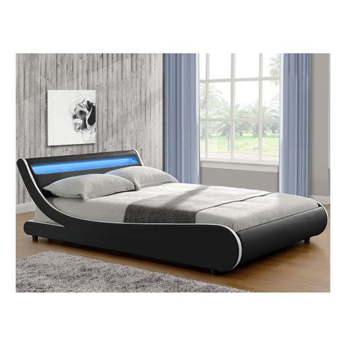 4260565521358 - Polsterbett Valencia – Bettgestell mit Lattenrost & led Beleuchtung im Kopfteil – Bett aus Kunstleder & Holz – Jugendbett 140 x 200 cm schwarz 4260565521358 - Polsterbett Valencia – Bettgestell mit Lattenrost & led Beleuchtung im Kopfteil – Bett aus Kunstleder & Holz – Jugendbett 140 x 200 cm schwarz