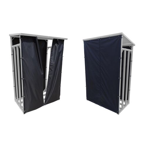 4001827303059 - Wetterschutz Set Front und Rückwand zu Kaminholzunterstand XL 200x70x203cm Polyester Schwarz