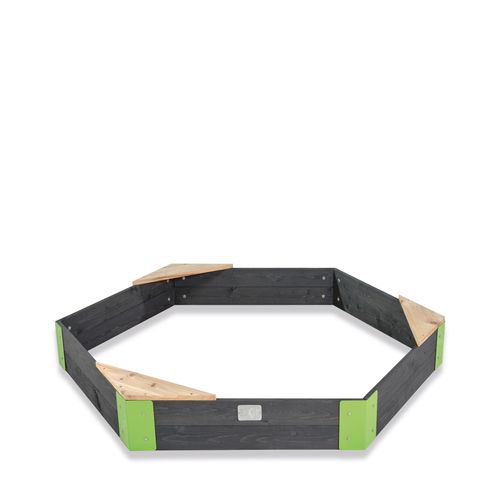 8720088263198 - Exit Toys - exit Aksent Holzsandkasten sechseckig 160x140cm - Grau 8720088263198 - Exit Toys - exit Aksent Holzsandkasten sechseckig 160x140cm - Grau