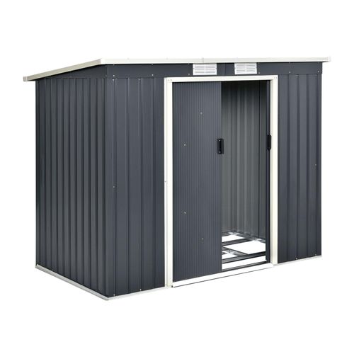 4260304768280 - Metall Gerätehaus Geräteschuppen M mit Pultdach Schiebetür & Fundament 4m³ anthrazit 4260304768280 - Metall Gerätehaus Geräteschuppen M mit Pultdach Schiebetür & Fundament 4m³ anthrazit