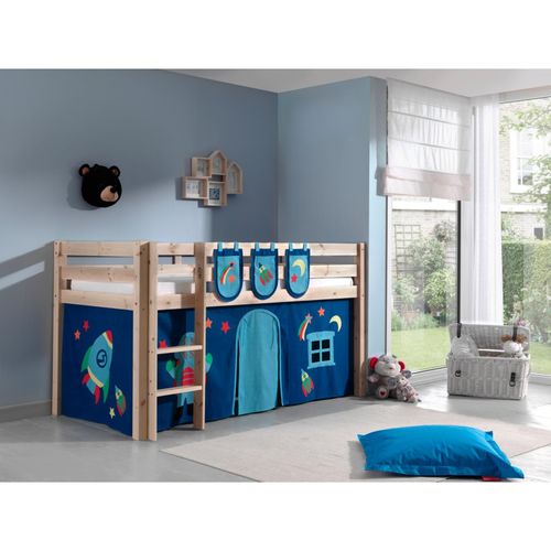 5420070227810 - VIPACK - Spielbett Pino mit Textilset Vorhang und 3 Taschen Astro Ausf Kiefer massiv natur 5420070227810 - VIPACK - Spielbett Pino mit Textilset Vorhang und 3 Taschen Astro Ausf Kiefer massiv natur