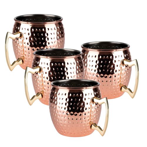 4004133985148 - APS 4er Set Moscow Mule Becher 500 ml Kupfer glänzend 4004133985148 - APS 4er Set Moscow Mule Becher 500 ml Kupfer glänzend
