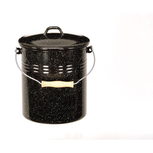 4006776029678 - Eimer mit Deckel 10 Liter 32cm Ø25cm emailliert schwarz gesprenkelt - Karl Krüger 4006776029678 - Eimer mit Deckel 10 Liter 32cm Ø25cm emailliert schwarz gesprenkelt - Karl Krüger