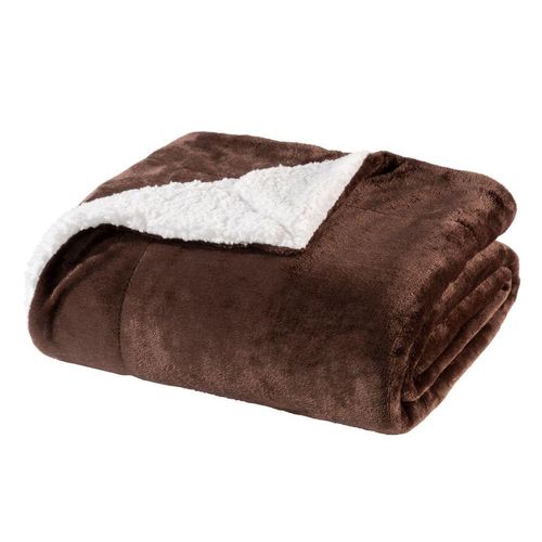 9120106127775 - WOHNWOHL® Flauschige Sherpa Kuscheldecke • Mikrofaser Wohndecke • Fleecedecke als Sofaüberwurf • Sofadecke Tagesdecke Wohnzimmerdecke • Teddyfleece Decke für Bett und Sofa