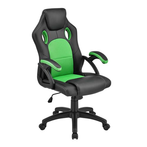 4260565521754 - Racing Schreibtischstuhl Montreal - ergonomisch höhenverstellbar & gepolstert bis 120 kg - Bürostuhl Drehstuhl pc Gaming Stuhl - grün - Juskys