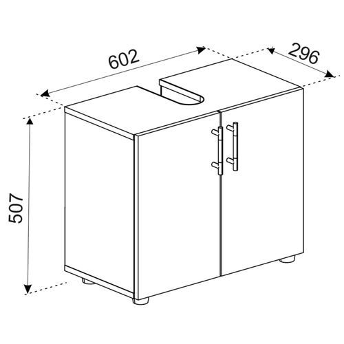4051814412028 - Holz Waschbeckenunterschrank Badschrank Maße H 51 x B 60 x T 30 cm 2 Drehtür modernes Badezimmermöbel - Flandu ll 4051814412028 - Holz Waschbeckenunterschrank Badschrank Maße H 51 x B 60 x T 30 cm 2 Drehtür modernes Badezimmermöbel - Flandu ll