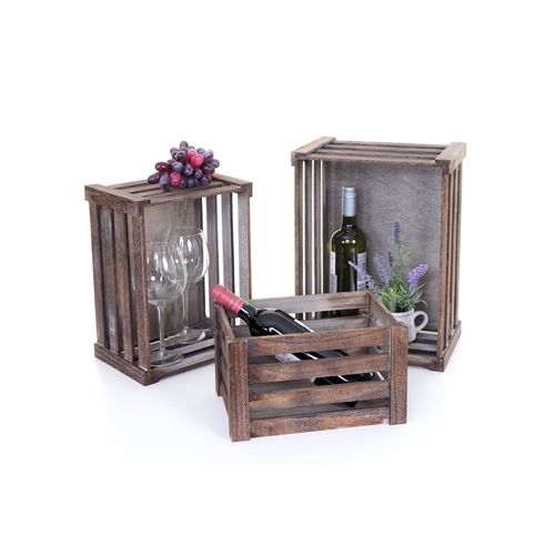 4057651247984 - 3er Set Holzkiste MCW-C56 Weinkiste Dekokiste Aufbewahrungskiste Obstkiste Shabby-Look Vintage ~ braun shabby