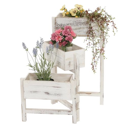 4052826181797 - Pflanzregal H275 Standregal Blumenständer Pflanzkasten 65x108x15cm Holz Shabby-Look Vintage ~ weiß 4052826181797 - Pflanzregal H275 Standregal Blumenständer Pflanzkasten 65x108x15cm Holz Shabby-Look Vintage ~ weiß