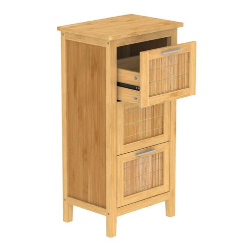 9002560706362 - Eisl - Badezimmer Unterschrank Bambus Badschrank schmal mit 3 Schubladen nachhaltiges Badmöbel - Braun 9002560706362 - Eisl - Badezimmer Unterschrank Bambus Badschrank schmal mit 3 Schubladen nachhaltiges Badmöbel - Braun