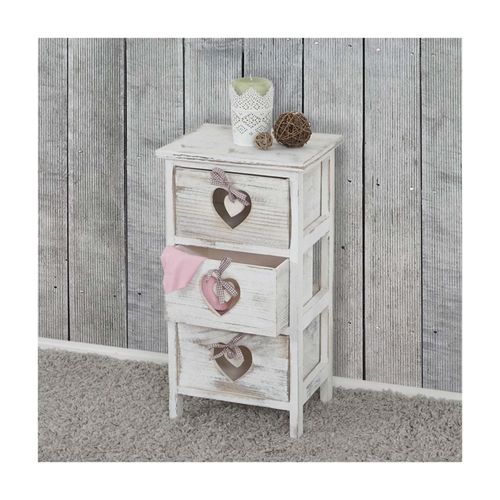 4052826197279 - Kommode Sues Schubladenkommode Schrank 3 Schubladen mit Herzen 55x29x25cm Shabby-Look Vintage