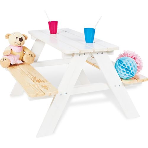 4035769045326 - - Kinder-Picknicktisch mit Bänken Nicki für 4 Holz Weiß Weiß 4035769045326 - - Kinder-Picknicktisch mit Bänken Nicki für 4 Holz Weiß Weiß
