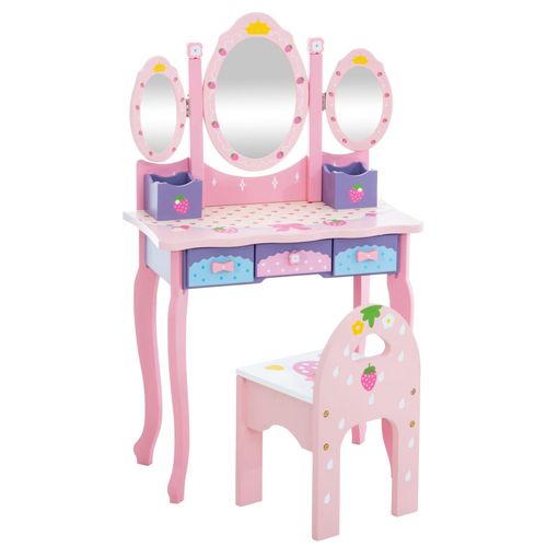 4251756438302 - Kinder Schminktisch Emilia I Frisiertisch mit Hocker I Schminkkommode mit Spiegel 4251756438302 - Kinder Schminktisch Emilia I Frisiertisch mit Hocker I Schminkkommode mit Spiegel