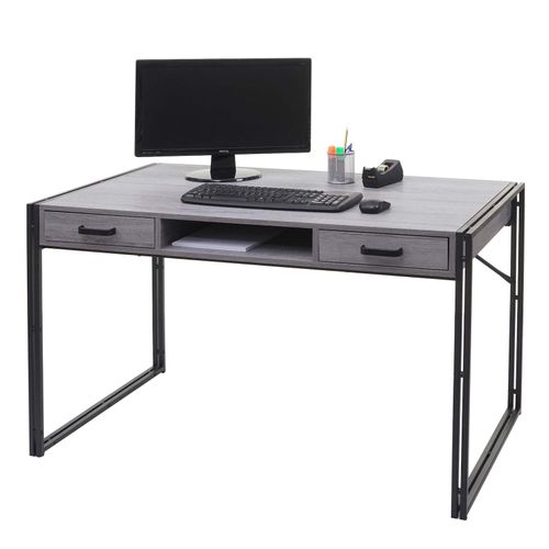 4057651305325 - Schreibtisch MCW-A27 Bürotisch Computertisch 122x70cm 3D-Struktur ~ grau