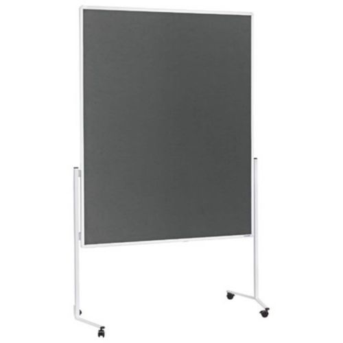 4013695033174 - Moderationstafel 2111101 120x150cm Filz + Filz (beidseitig) pinnbar mit Rollen grau + grau