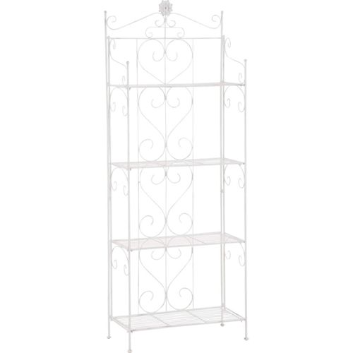 4250420289592 - LENJA stabiles Standregal im Landhausstil I Klappbares Eisenregal mit 4 Regalböden I In verschiedenen Farben erhältlich