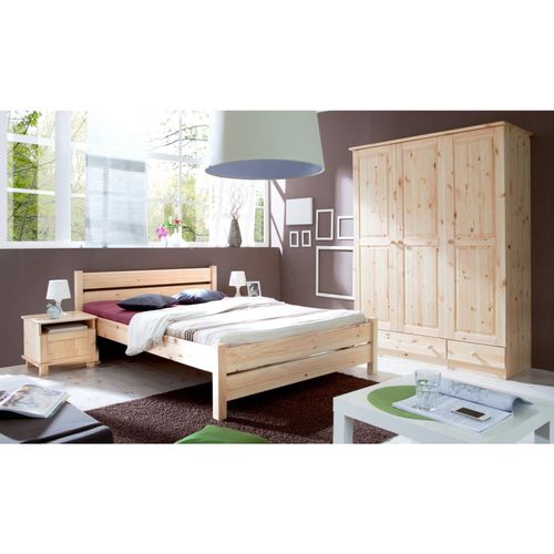 4250393855763 - TiCAA Massivholz Einzelbett Bora Kiefer Natur 4250393855763 - TiCAA Massivholz Einzelbett Bora Kiefer Natur