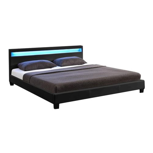 4260304762943 - Polsterbett Paris – modernes Bettgestell mit led Beleuchtung Lattenrost & Kopfteil – Kunstleder & Holz – Bett Doppelbett – 160×200 cm schwarz 4260304762943 - Polsterbett Paris – modernes Bettgestell mit led Beleuchtung Lattenrost & Kopfteil – Kunstleder & Holz – Bett Doppelbett – 160×200 cm schwarz