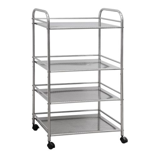 4057216033328 - Eyepower - Edelstahl Küchenwagen 4 Etagen 60x35x100cm Servierwagen Rollregal Bad-Rollwagen - silber