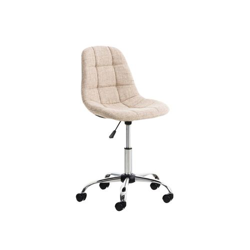 4251380460182 - Bürostuhl Emil I Höhenverstellbarer Drehstuhl Mit Stoffbezug Und Metallgestell In Chromoptik I Schreibtischstuhl Mit Gestepptem Sitz