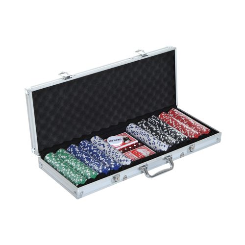 4250871234585 - Pokerkoffer inklusive Pokerset silber 555 x 22 x 65 cm (LxBxH) Pokerchips Poker Set Pokerkarten Jetons Koffer