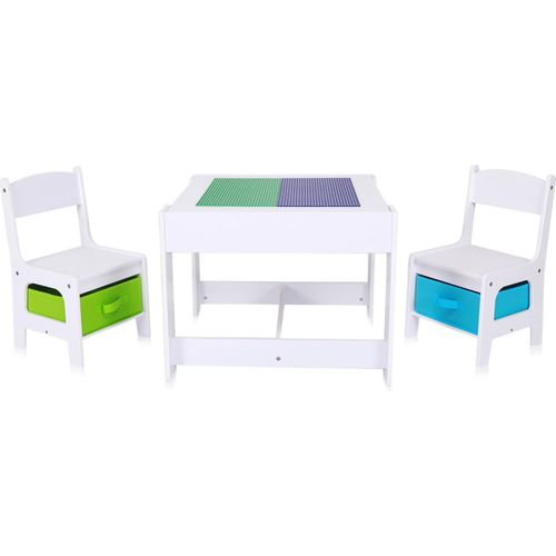 4260595750018 - Kindersitzgruppe mit multifunktionalem Tisch und 2 Stühlen aus Holz - Moritz