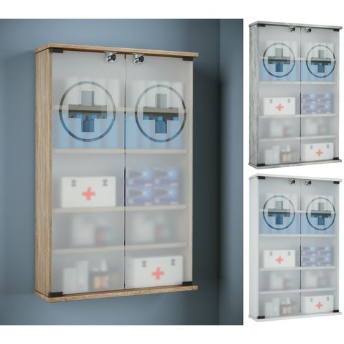 4051814406942 - Medizinschrank Maße ca H 91 x B 60 x T 17 cm Apothekerschrank abschließbar hängend Arzneischrank - Janula 4051814406942 - Medizinschrank Maße ca H 91 x B 60 x T 17 cm Apothekerschrank abschließbar hängend Arzneischrank - Janula