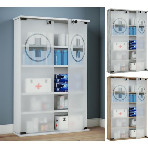 4051814406881 - Medizinschrank Maße ca H 91 x B 60 x T 17 cm Apothekerschrank abschließbar mit zwei Drehtüren Arzneischrank - Honula 4051814406881 - Medizinschrank Maße ca H 91 x B 60 x T 17 cm Apothekerschrank abschließbar mit zwei Drehtüren Arzneischrank - Honula