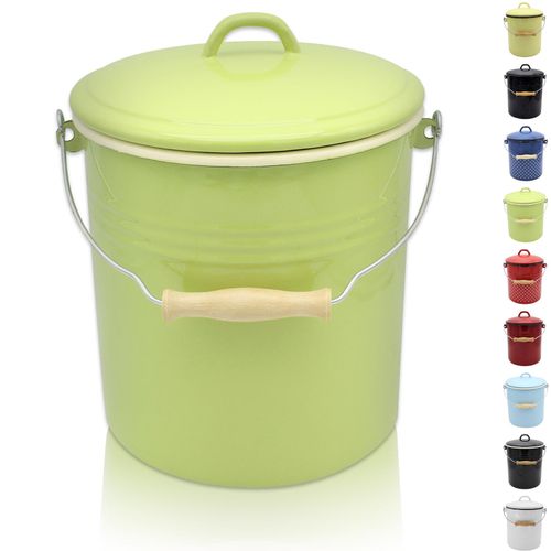 4006776087326 - - Emaillierter Mülleimer JUIST mit Deckel 10 Liter 4006776087326 - - Emaillierter Mülleimer JUIST mit Deckel 10 Liter