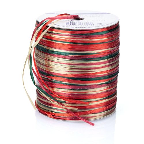 4009236037909 - Geschenkband Raffia 138-935 3mm x 50m glänzend rot braun grün 4009236037909 Präsent