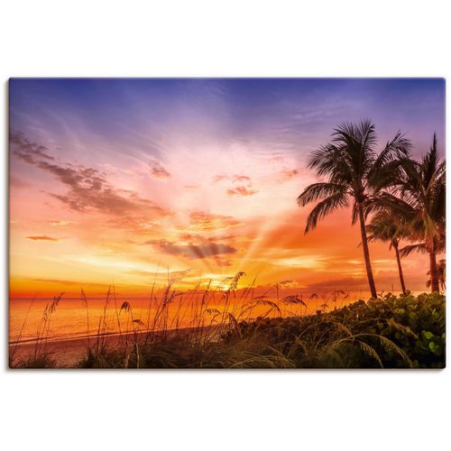 4062144761908 - Wandbild ARTLAND BONITA BEACH Malerischer Sonnenuntergang Bilder Gr B H 30 cm x 20 cm Leinwandbild Bilder vom Sonnenuntergang & -aufgang Querformat 1 St orange Kunstdrucke als Alubild Leinwandbild Wandaufkleber oder Poster in versch Größen