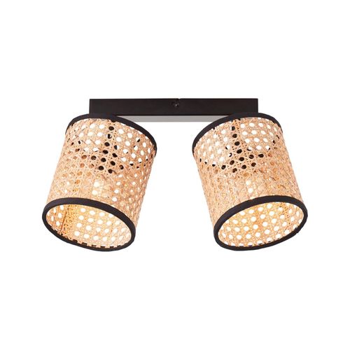 4004353394843 - Lampe Wiley Spotbalken 2flg holz hell schwarz 2x D45 E14 60W Köpfe schwenkbar - schwarz - Brilliant 4004353394843 - Lampe Wiley Spotbalken 2flg holz hell schwarz 2x D45 E14 60W Köpfe schwenkbar - schwarz - Brilliant