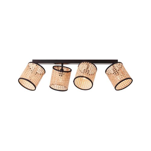 4004353394850 - Lampe Wiley Spotbalken 4flg holz hell schwarz 4x D45 E14 42W Köpfe schwenkbar - schwarz - Brilliant