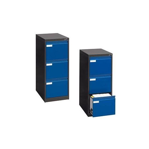 4025314217773 - CP C 2000 Acurado Hängeregistraturschrank anthrazit enzianblau 3 Schubladen 433 x 590 x 1045 cm