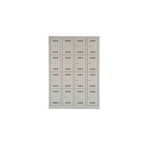 5020073827248 - Schließfachschrank MonoBloc ML11Q4645 Metall 4 Abteile mit 16 Fächern abschließbar 1183x170cm (BxH) lichtgrau 502007382724 5020073827248 - Schließfachschrank MonoBloc ML11Q4645 Metall 4 Abteile mit 16 Fächern abschließbar 1183x170cm (BxH) lichtgrau 502007382724