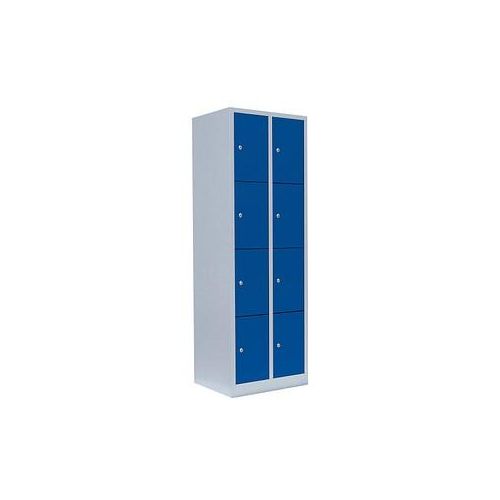 4061815517936 - Schließfachschrank 520421 Metall 2 Abteile mit 8 Fächern abschließbar 60x180cm (BxH) blau 4061815517936 LÜLLMANN