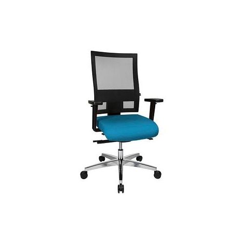 4014296559537 - Bürostuhl Sitness 60 PS69BH W58 hellblau schwarz alu Stoff