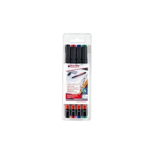 4004764124428 - Folienstift 141 f 06mm farbig sortiert nicht dokumentenecht 4 St Pack Schreibfarbe rot blau grün schwarz dokumentenecht Nein - Edding