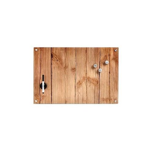 4003368116518 - Glas-Magnettafeln Memoboard Wood 60x40cm 600 x 400 cm bruchfestes Glas Rückseite Metall Braun