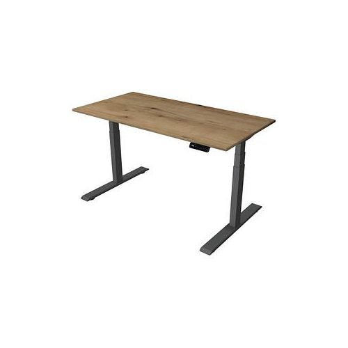 4044917441293 - Sitz-Steh-Schreibtisch Smart office 10179755 elektrisch höhenverstellbar 63-127cm (H) 140cmx70cm (BxT) rechteckig eiche   an