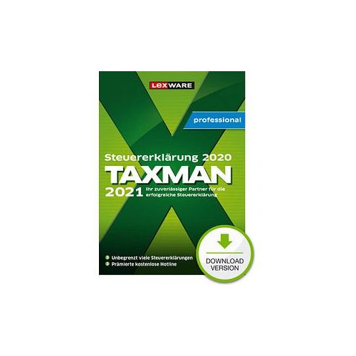 9783648147412 - LEXWARE TAXMAN professional 2021 (für das Steuerjahr 2020) Software Vollversion (Download-Link)