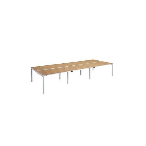 3660141254983 - Doppelschreibtisch easyDesk B6P80X1401323 75cm (H) 420cmx166cm (BxT) rechteckig buche   Weiß 3660141254983 PAPERFLOW