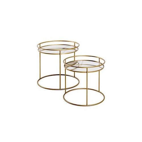 4001070222251 - Satztisch Tische Gr H T 48 cm x 52 cm goldfarben (goldfarben goldfarben spiegelglas) Blumentisch Blumenhocker Tisch