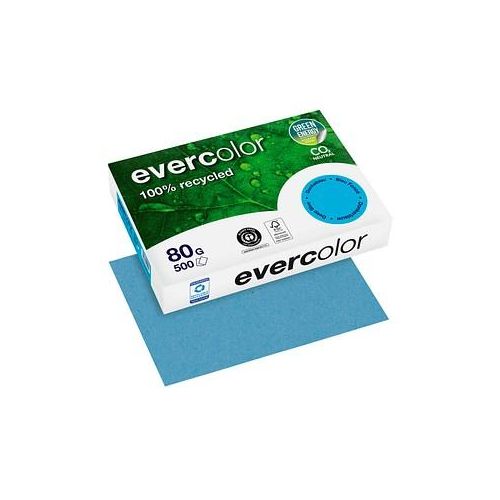 3288580400220 - 500 Blatt Clairfontaine Farbiges Recycling-Kopierpapier Evercolor Dunkelblau 80g DIN A